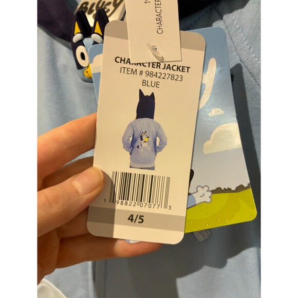 NWT Bluey Blue Zip-Up Hooded Jacket - Kid's XS - Picture 4 of 5